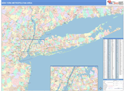 New York-Newark-Jersey City Wall Map Color Cast Style